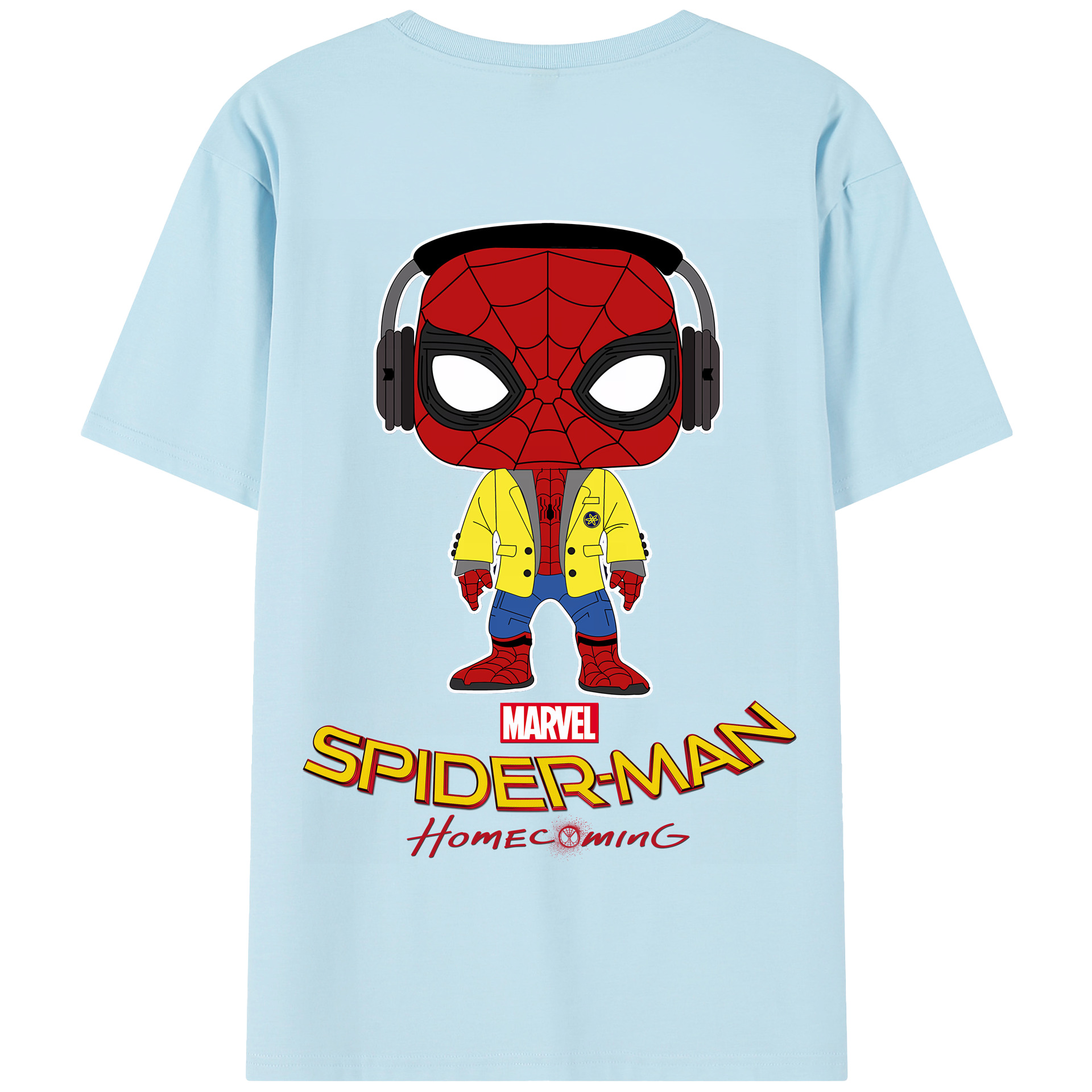 （画像用） Spider Man スパイダーマン 綿100％半袖Tシャツ（背面プリント）